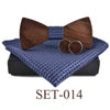 Wooden Bow Tie Cufflinks Kerchief Preferential Set-Wooden Gallery